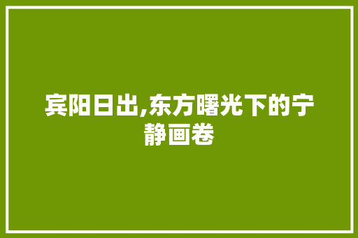 宾阳日出,东方曙光下的宁静画卷  第1张