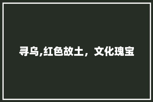 寻乌,红色故土，文化瑰宝