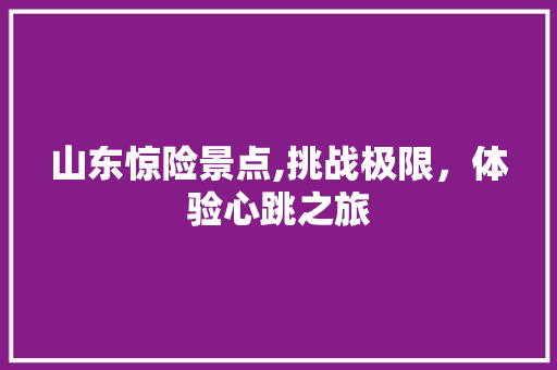 山东惊险景点,挑战极限，体验心跳之旅