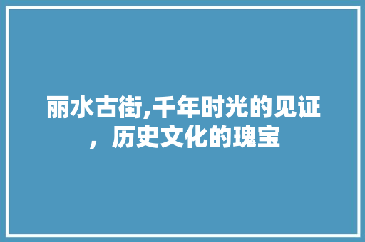 丽水古街,千年时光的见证，历史文化的瑰宝  第1张