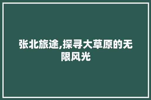 张北旅途,探寻大草原的无限风光