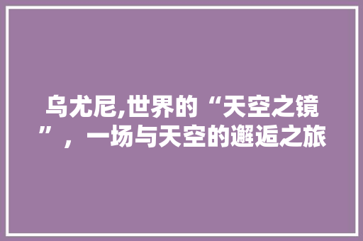乌尤尼,世界的“天空之镜”，一场与天空的邂逅之旅