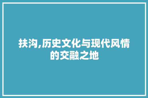 扶沟,历史文化与现代风情的交融之地