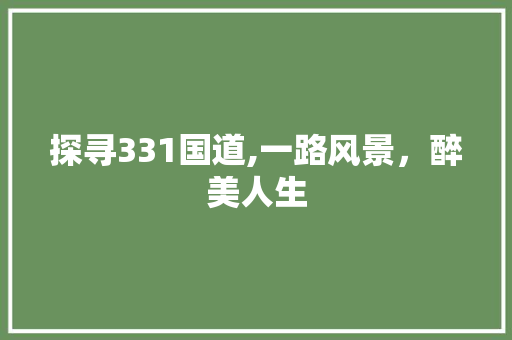 探寻331国道,一路风景，醉美人生