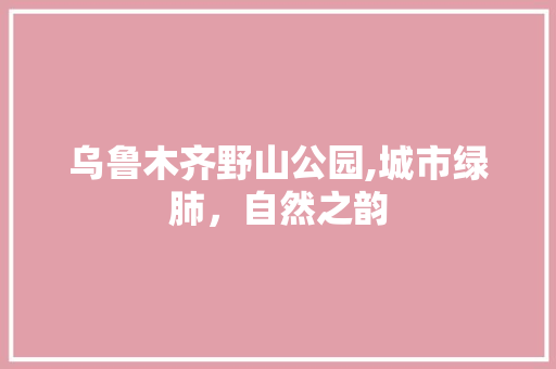 乌鲁木齐野山公园,城市绿肺，自然之韵