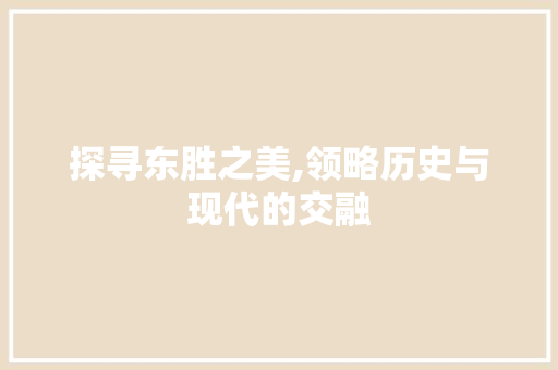 探寻东胜之美,领略历史与现代的交融