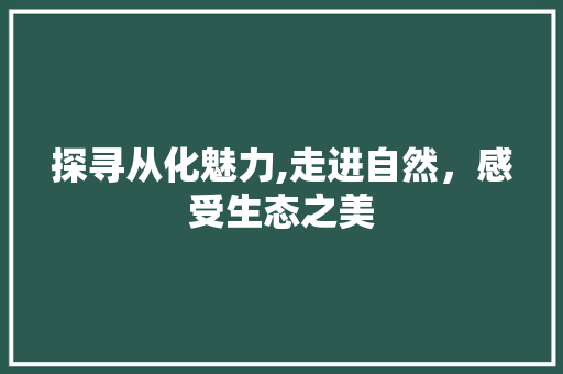 探寻从化魅力,走进自然，感受生态之美