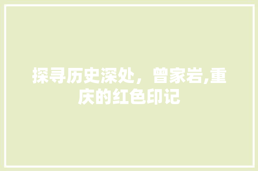 探寻历史深处，曾家岩,重庆的红色印记