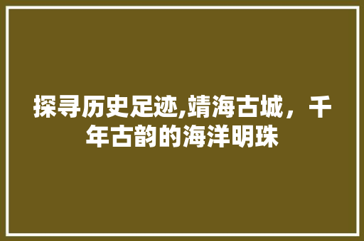 探寻历史足迹,靖海古城，千年古韵的海洋明珠