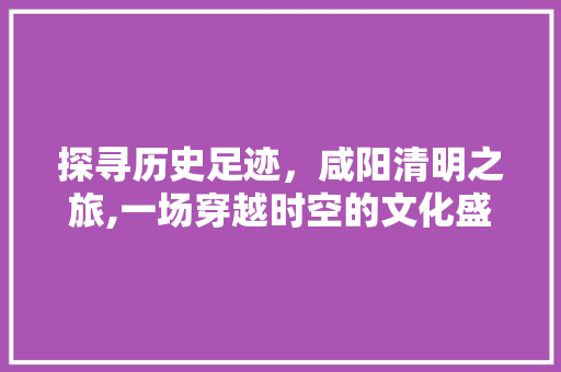 探寻历史足迹，咸阳清明之旅,一场穿越时空的文化盛宴  第1张