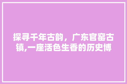 探寻千年古韵，广东官窑古镇,一座活色生香的历史博物馆
