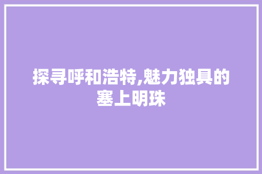 探寻呼和浩特,魅力独具的塞上明珠
