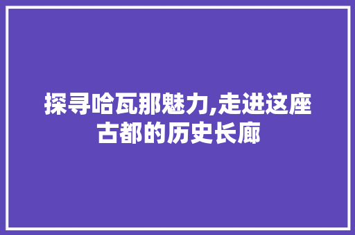 探寻哈瓦那魅力,走进这座古都的历史长廊