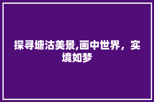 探寻塘沽美景,画中世界，实境如梦