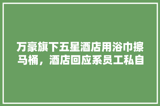 万豪旗下五星酒店用浴巾擦马桶，酒店回应系员工私自违规操作，你怎么看？酒店卫生乱象该如何治理，旅游马桶清洁方法。  第1张
