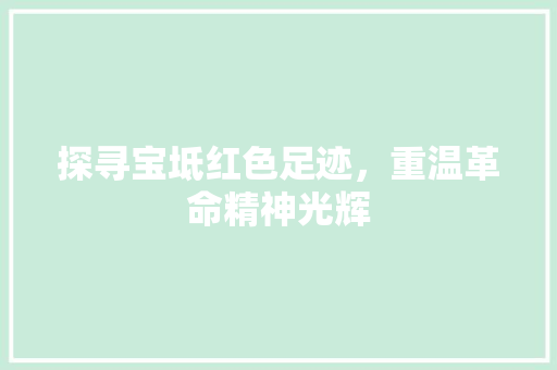 探寻宝坻红色足迹，重温革命精神光辉