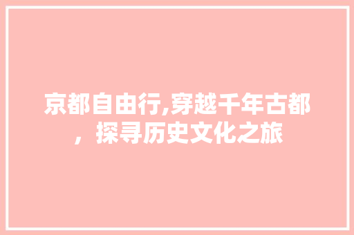 京都自由行,穿越千年古都，探寻历史文化之旅  第1张