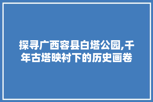探寻广西容县白塔公园,千年古塔映衬下的历史画卷  第1张