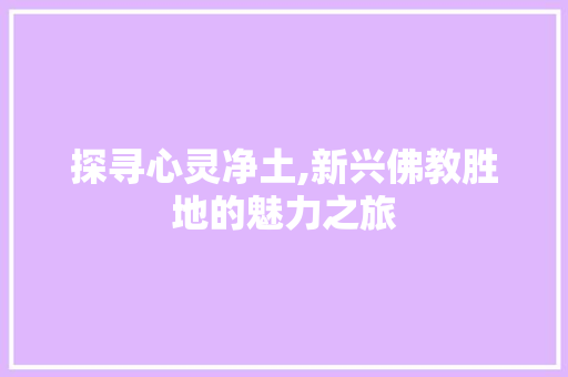 探寻心灵净土,新兴佛教胜地的魅力之旅
