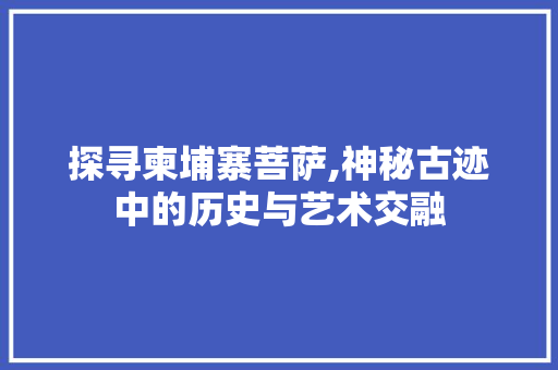探寻柬埔寨菩萨,神秘古迹中的历史与艺术交融