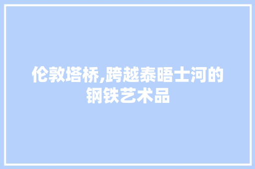伦敦塔桥,跨越泰晤士河的钢铁艺术品