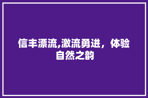 信丰漂流,激流勇进，体验自然之韵  第1张