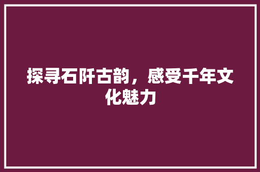 探寻石阡古韵，感受千年文化魅力