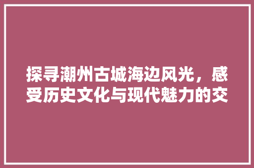 探寻潮州古城海边风光，感受历史文化与现代魅力的交融