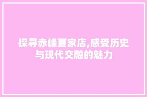 探寻赤峰夏家店,感受历史与现代交融的魅力