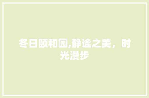 冬日颐和园,静谧之美，时光漫步  第1张