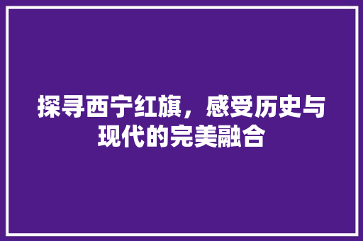 探寻西宁红旗，感受历史与现代的完美融合  第1张