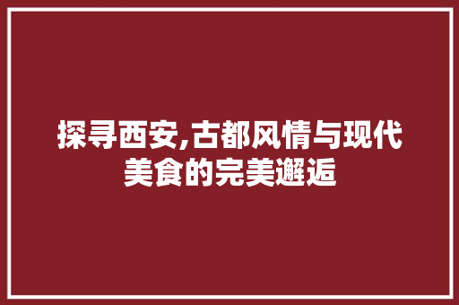 探寻西安,古都风情与现代美食的完美邂逅