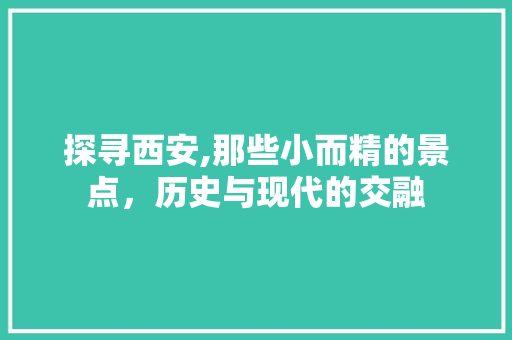探寻西安,那些小而精的景点，历史与现代的交融