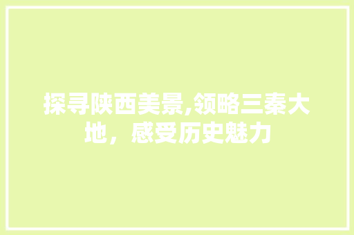 探寻陕西美景,领略三秦大地，感受历史魅力