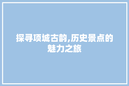 探寻项城古韵,历史景点的魅力之旅  第1张