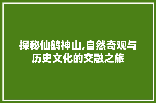 探秘仙鹤神山,自然奇观与历史文化的交融之旅