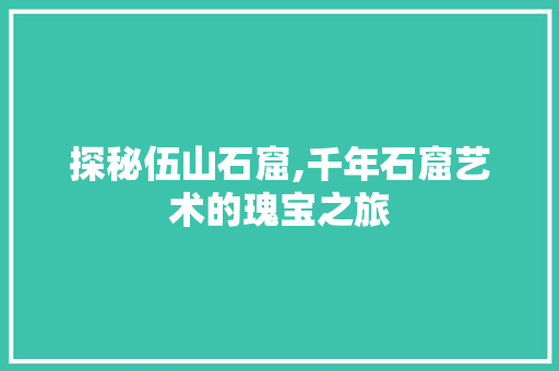 探秘伍山石窟,千年石窟艺术的瑰宝之旅