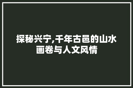 探秘兴宁,千年古邑的山水画卷与人文风情
