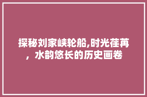 探秘刘家峡轮船,时光荏苒，水韵悠长的历史画卷  第1张