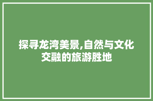 探寻龙湾美景,自然与文化交融的旅游胜地  第1张
