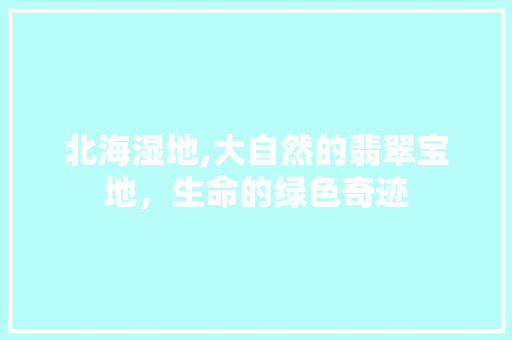 北海湿地,大自然的翡翠宝地，生命的绿色奇迹  第1张