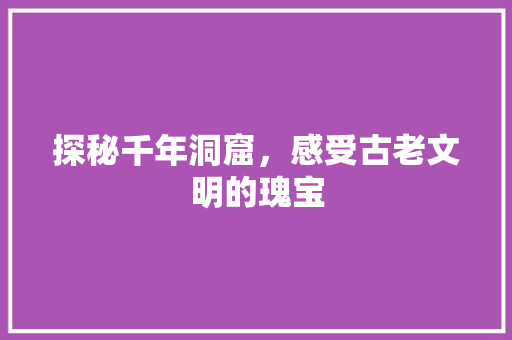 探秘千年洞窟，感受古老文明的瑰宝  第1张