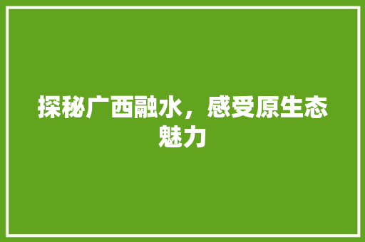 探秘广西融水，感受原生态魅力  第1张