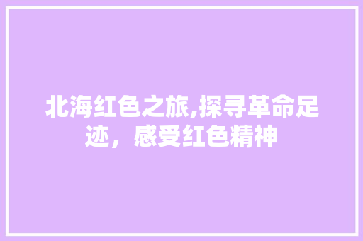 北海红色之旅,探寻革命足迹，感受红色精神  第1张