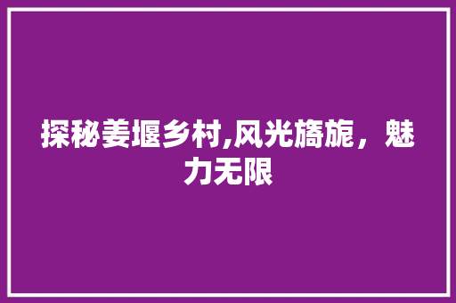 探秘姜堰乡村,风光旖旎，魅力无限  第1张