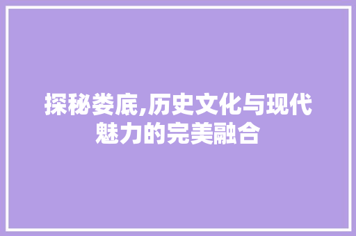 探秘娄底,历史文化与现代魅力的完美融合  第1张