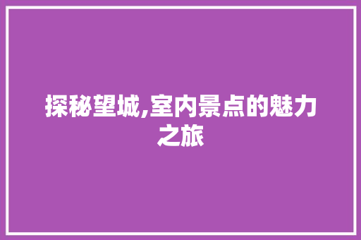 探秘望城,室内景点的魅力之旅  第1张