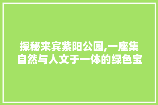 探秘来宾紫阳公园,一座集自然与人文于一体的绿色宝地  第1张