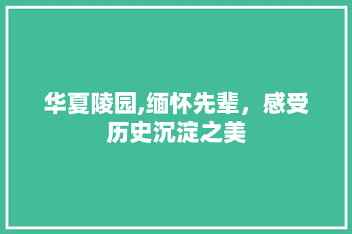 华夏陵园,缅怀先辈，感受历史沉淀之美