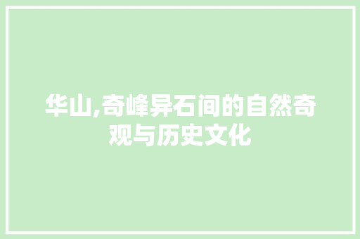 华山,奇峰异石间的自然奇观与历史文化  第1张